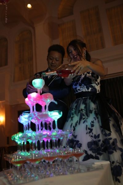 新潟県　三条市　結婚式場　ピアザデッレグラツィエ　シャンパンタワー