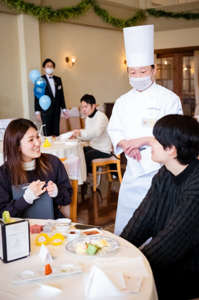 新潟県三条市　新潟市　長岡市　結婚式場　プレパーティ　試食会　新郎新婦　シェフ　スタッフ　演出体験