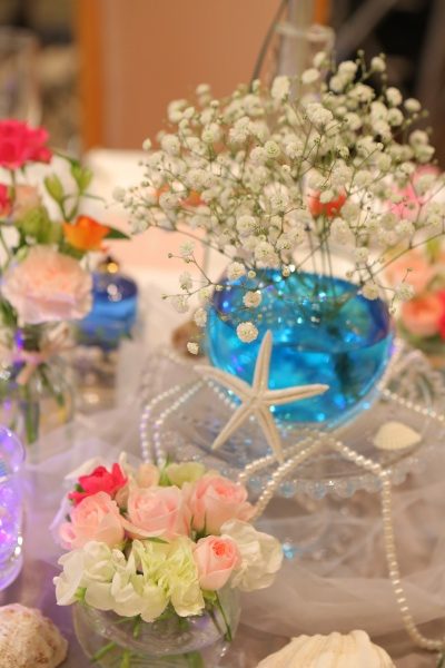 新潟県三条市　燕市　長岡市　結婚式場　新潟市　カルロ　披露宴　テーブル装花