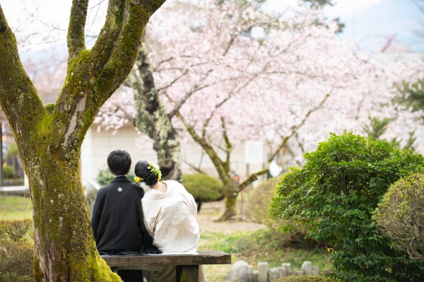 【出張前撮り❤桜季節のウェディング】満開の桜と一緒に和の心フォト撮ってきました！