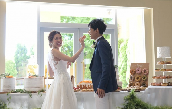 新潟県三条市　結婚式場　長岡市　新潟市　ケーキ入刀　演出　ファーストバイト