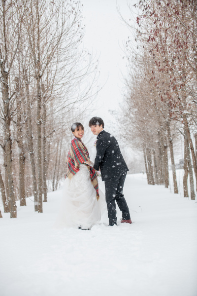 新潟県三条市　長岡市　新潟市　結婚式場　ウェディング　フォト　雪　冬　撮影　前撮り　