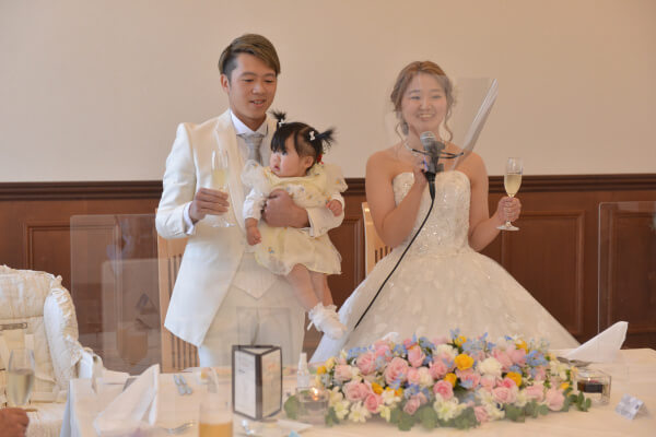 新潟県三条市　長岡市　新潟市　結婚式場　ウェディングパーティー ウェディングドレス　カラードレス　パパママキッズ婚　家族婚