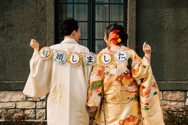新潟県三条市　長岡市　新潟市　結婚式場　前撮り　フォト撮影　前撮影　ウェディングパーティー　カラードレス　和装