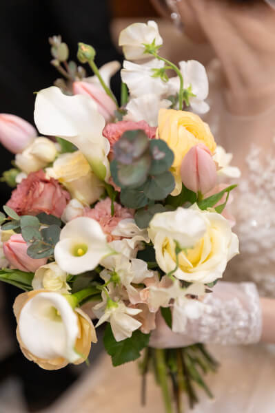 新潟県三条市　結婚式　見附市　長岡市　ブーケ　ウェディングドレス　カラードレス　生花