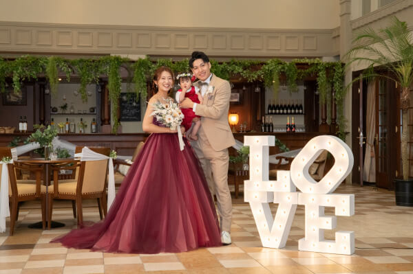 新潟県三条市　長岡市　新潟市　結婚式場　パパママキッズ婚　前撮り　フォト撮影　前撮影　ウェディングパーティー　 ウェディングドレス　チャペル挙式　カラードレス