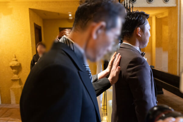 新潟県三条市　長岡市　新潟市　結婚式場　　ウェディングドレス　チャペル内人前式 感動　家族　親子