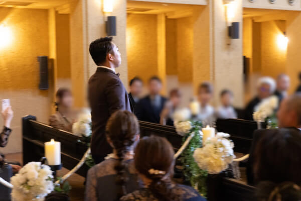 新潟県三条市　長岡市　新潟市　結婚式場　　ウェディングドレス　チャペル内人前式 感動　家族　親子