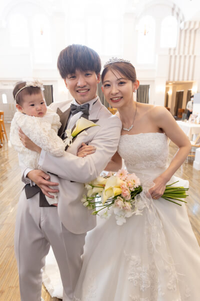 新潟県三条市　長岡市　新潟市　結婚式場　チャペル挙式　ウェディングドレス　　パパママキッズ婚 前撮り