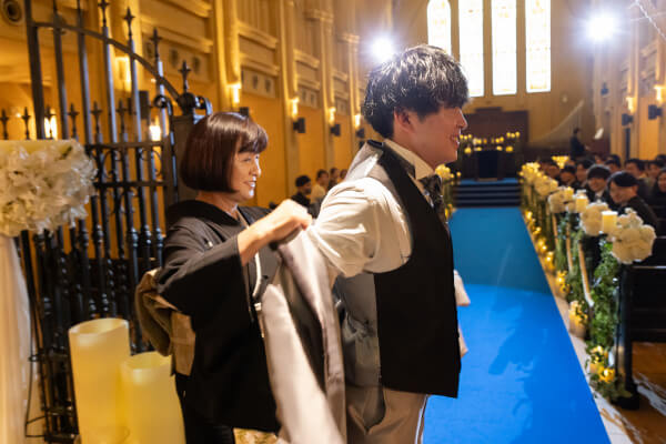 新潟県　三条市　見附市　長岡市　結婚式場　家族愛　タキシード