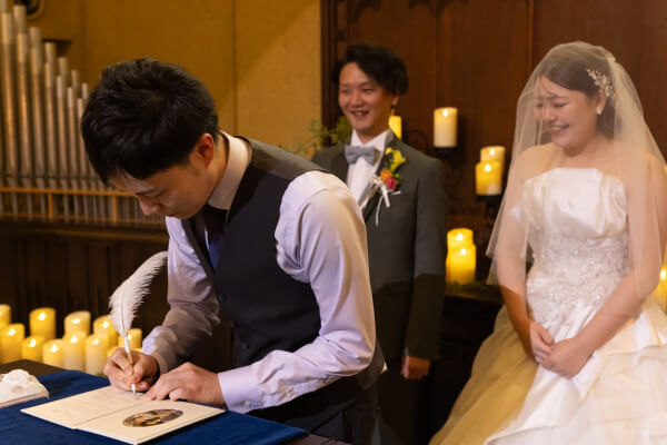 新潟県三条市　長岡市　新潟市　結婚式場　チャペル内人前式　ウェディングドレス　 前撮り　ジャケットセレモニー