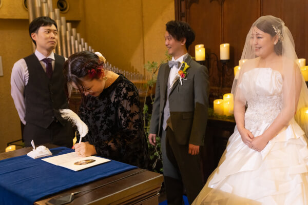 新潟県三条市　長岡市　新潟市　結婚式場　チャペル内人前式　ウェディングドレス　 前撮り　ジャケットセレモニー