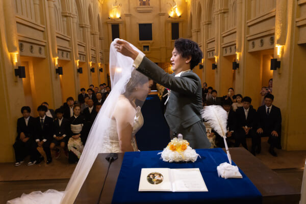 新潟県三条市　長岡市　新潟市　結婚式場　チャペル内人前式　ウェディングドレス　 前撮り　ジャケットセレモニー