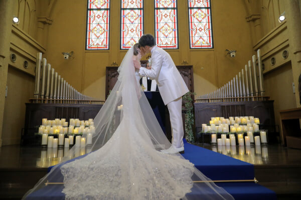 新潟県三条市　長岡市　新潟市　結婚式場　チャペル内人前式　ウェディングドレス