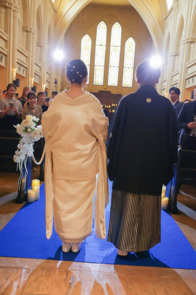 新潟県三条市　長岡市　新潟市　結婚式場　チャペル内人前式　和装　