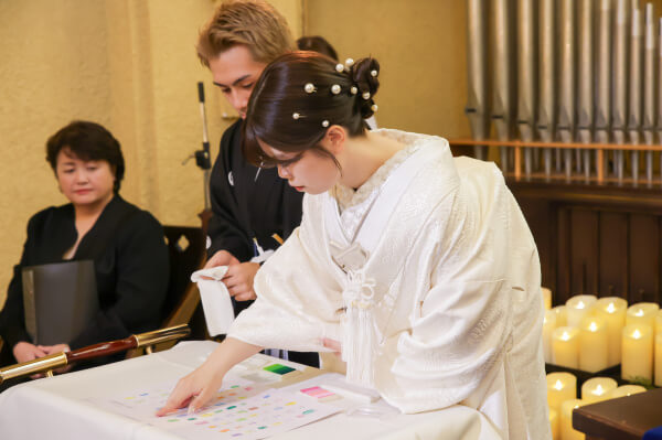 新潟県三条市　長岡市　新潟市　結婚式場　チャペル内人前式　和装　