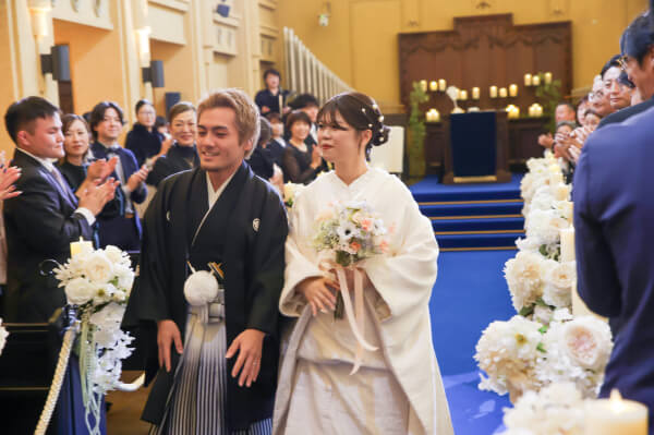 新潟県三条市　長岡市　新潟市　結婚式場　チャペル内人前式　和装　