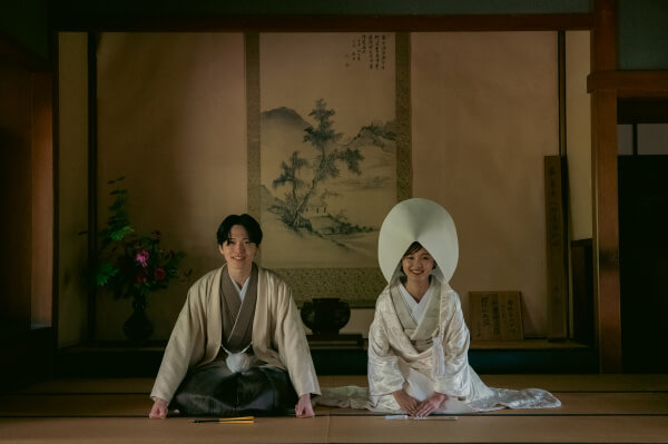 新潟県三条市 結婚式場 ピアザデッレグラツィエ 和婚 白無垢 色打掛 紋服 和装 ロケーションフォト