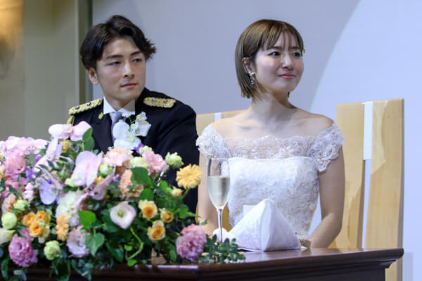 新潟県三条市　長岡市　新潟市　結婚式場　チャペル内人前式　ウェディングドレス