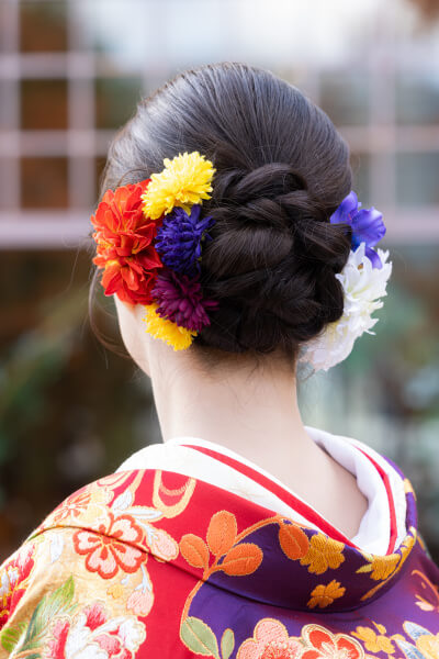 新潟県三条市　長岡市　新潟市　結婚式場　ウェディングドレス 　カラードレス　披露宴　花嫁ヘア　ヘアスタイル　和装　髪飾り